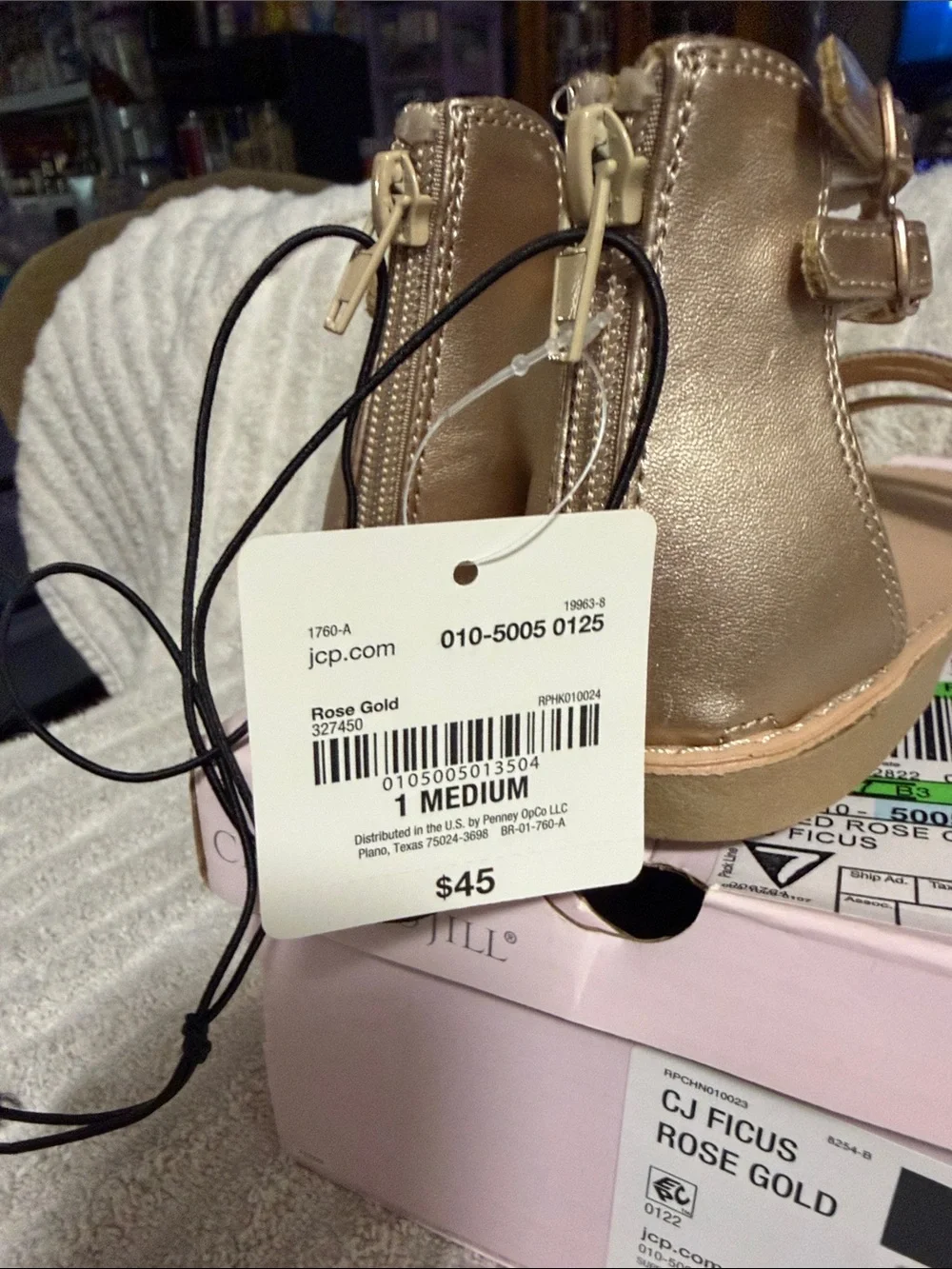 CJ Ficus Kids' Rose Gold Strappy Sandals